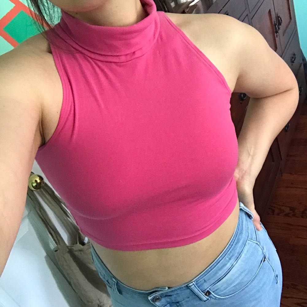 American apparel turtle neck crop top